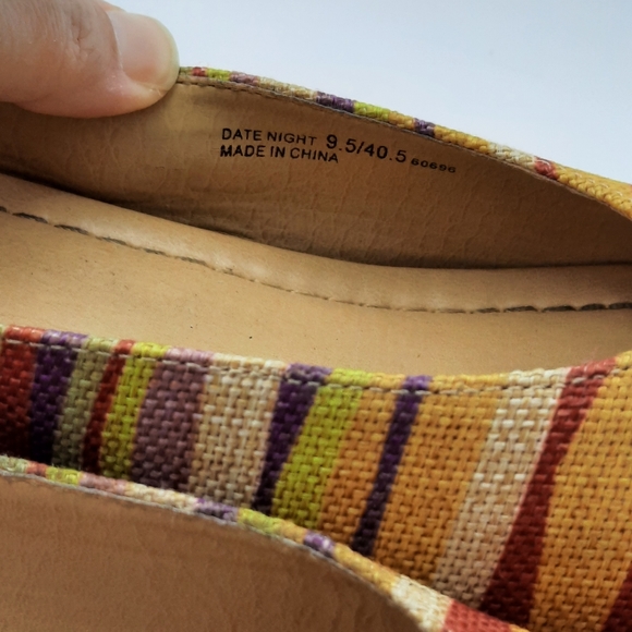 CL by Laundry Striped Open Toe Espadrille Size 9.5 - Picture 4 of 5